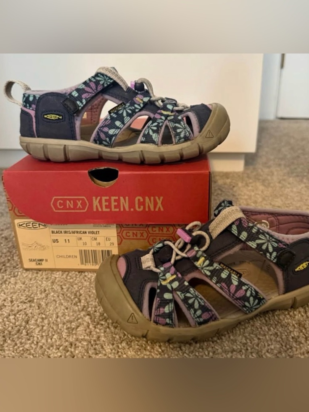 KEEN Kids' Black Iris Floral Sandals - Comfortable Active Footwear